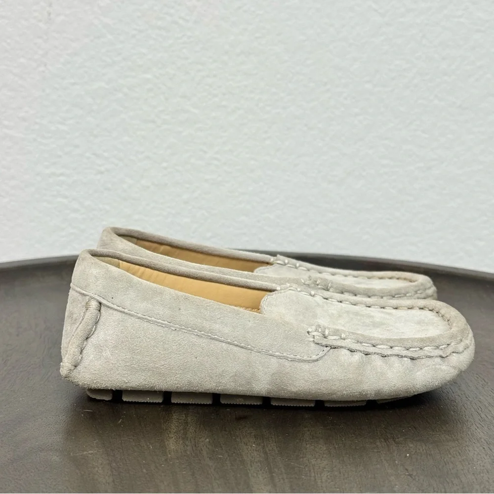 Janie‎ and Jack Kids Size 9 Gray Suede Leather Slip On Loafers Classic Preppy